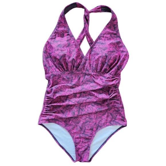 Eddie Bauer One Piece Swimsuit Tropical M Resortwear Beach Vacation  Coastal - Picture 1 of 3